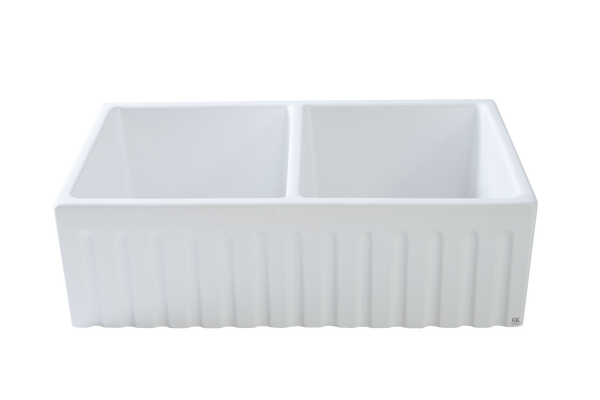 April Special ! - Double Fluted Apron Sink - 833 x 500 x 250mm