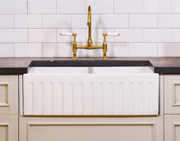 October Special ! - Double Fluted Apron Sink - 833 x 500 x 250mm