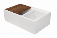 July Special ! - Double Butler Kitchen Sink System 833 mm - Complete With Chopping/Preparation Block, Free Waste, Grid & Tap !