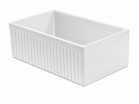 Kensington - Narrow Fluted Fireclay Farmhouse Sink - 755mm