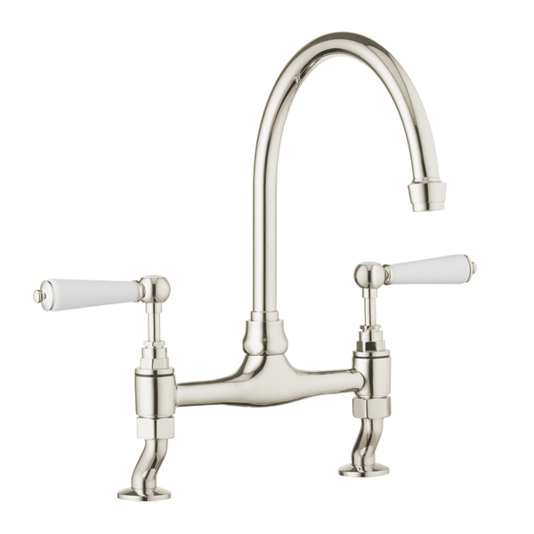 Traditional Kitchen Bridge Mixer Tap - Cross Handles