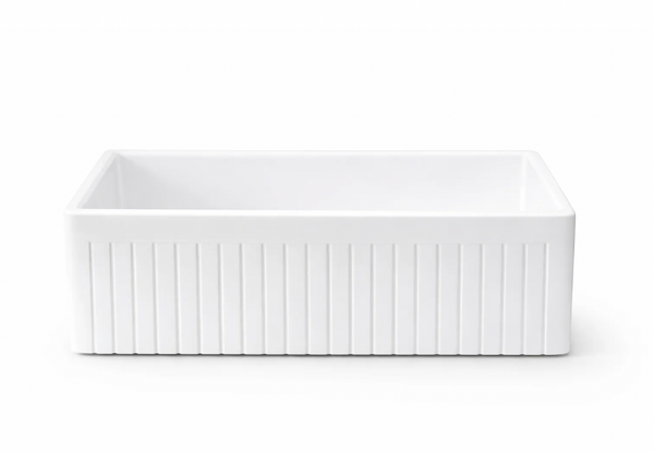 Kensington - Narrow Fluted Fireclay Farmhouse Sink - 833 mm