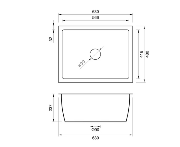 Copper Undermount Sink - Large