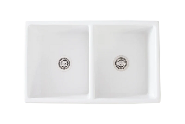 E.O.F.Y. Special ! - Double Fluted Apron Sink - 833 x 500 x 250mm - Free Grid & Waste & Tap !