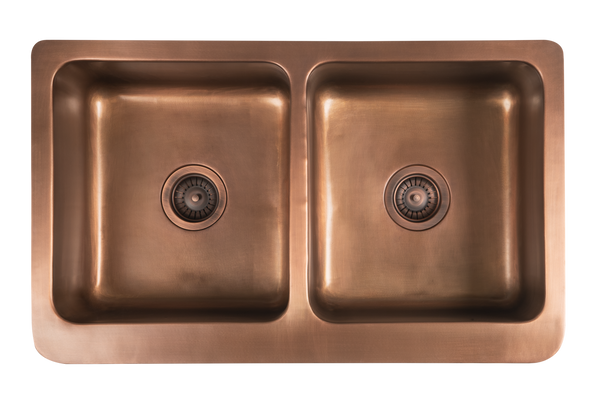 Copper Double Country Sink