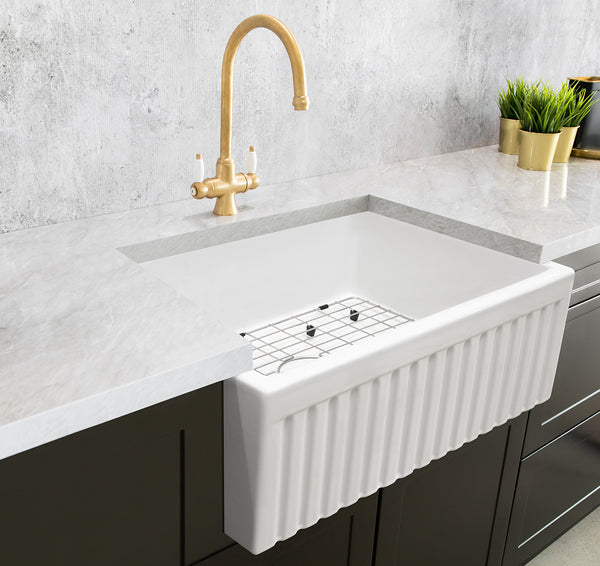 February Special ! - Mayfair Fluted / Plain Butler Sink - 755 * 500 * 250  - Free Grid - $945.00