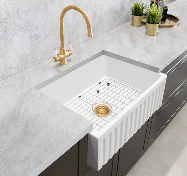 February Special ! - Mayfair Fluted / Plain Butler Sink - 755 * 500 * 250  - Free Grid - $945.00