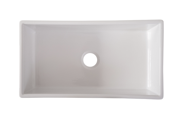Narrow Fluted Fireclay Farmhouse Sink - 755mm