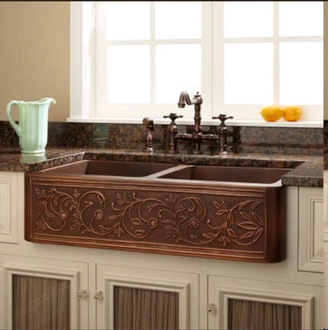 Double copper country sink